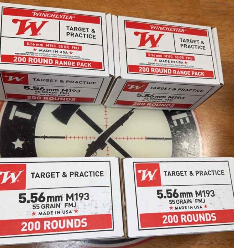 Winchester 5.56 M193 800 rounds (4 boxes of 200)