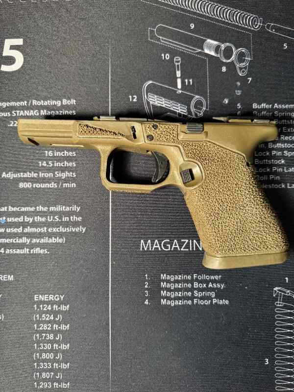 Glock 19 G3 OD frame stippled 