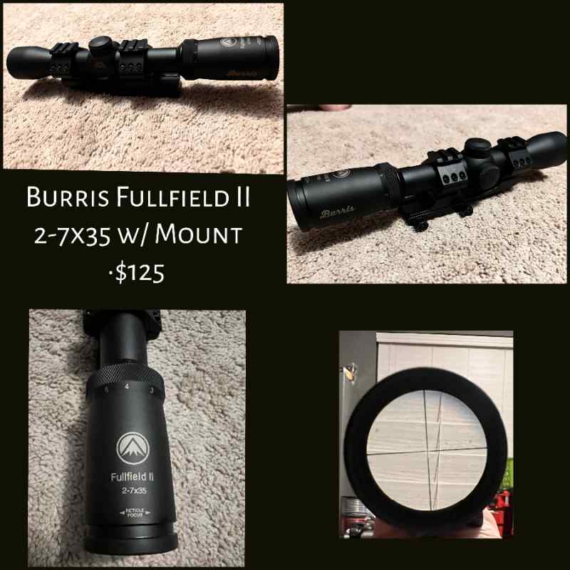 Burris Fullfield II 2-7x35 w/ Mount