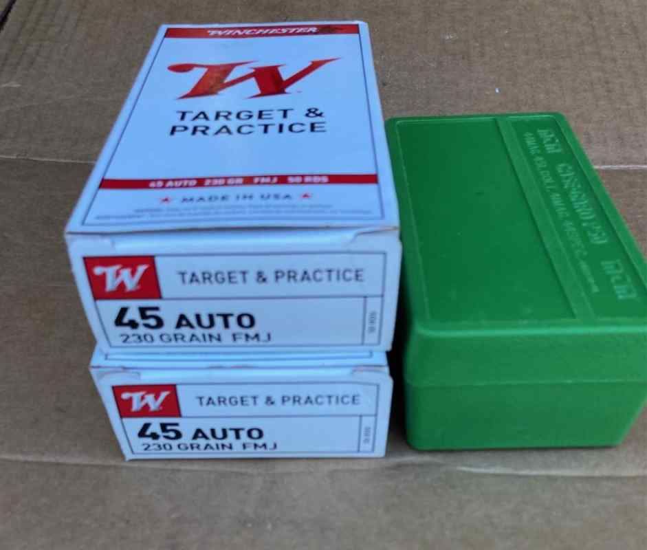 .45 acp winchester ammo 100 rounds+ 35 loose 