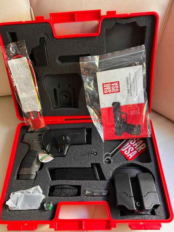 SAR SAR9 CX PACKAGE 4&quot; 9MM 15RD PISTOL, PLATINUM