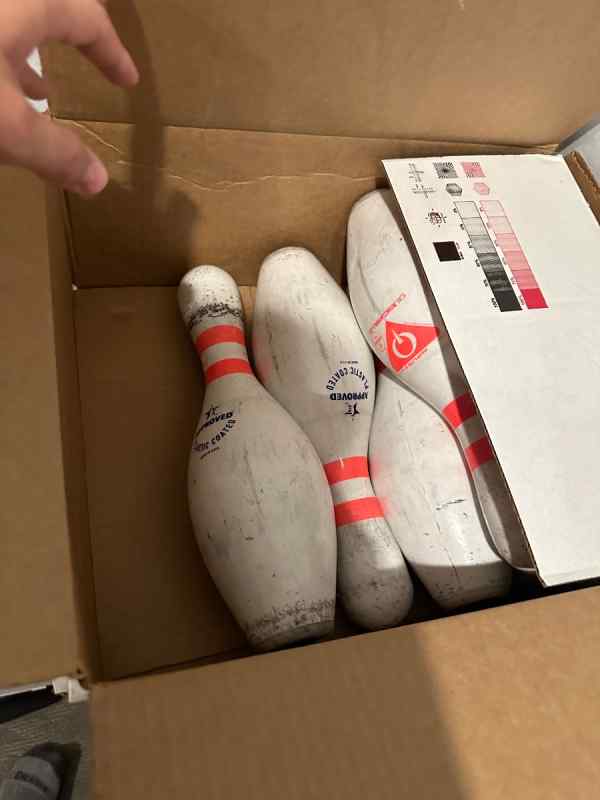 Bowling pins for targets.