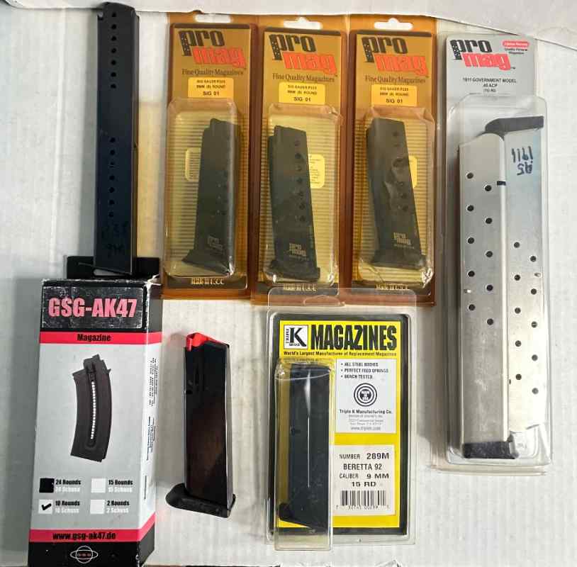 New Rifle &amp; Pistol Mags - 22 LR, 9MM, 45 ACP