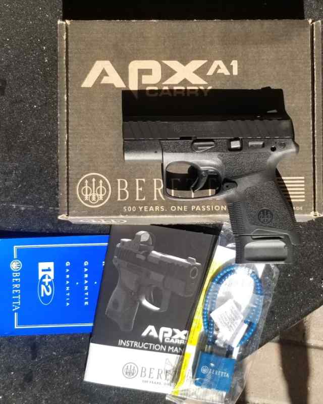 NIB Beretta APX A1 Carry 9mm 3&quot; 8rd, Black 