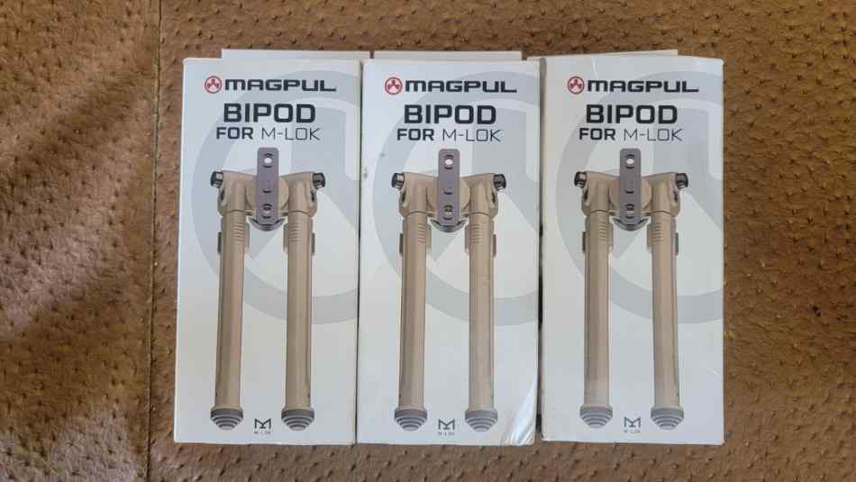 3 Magpul MLOK bipods FDE