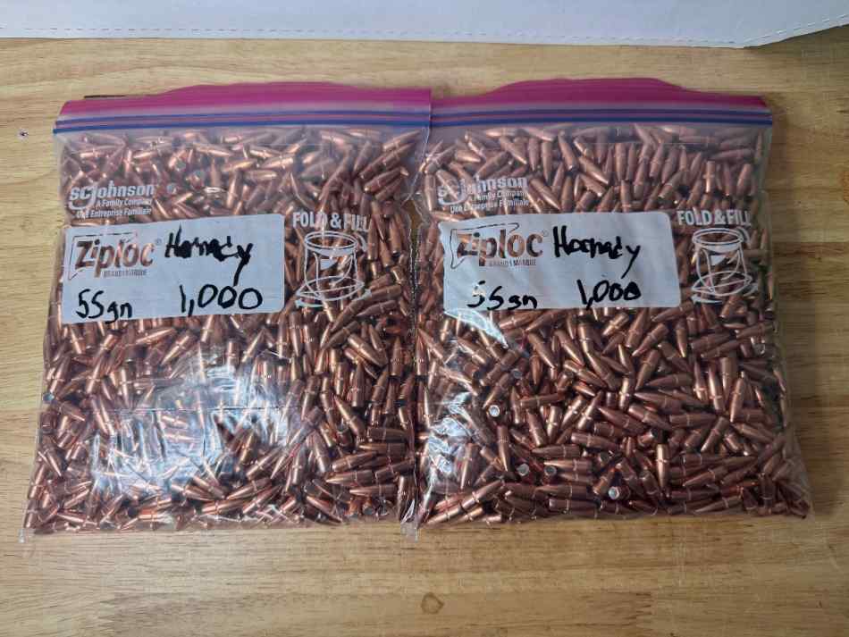 55gn hornady projectiles 2,000