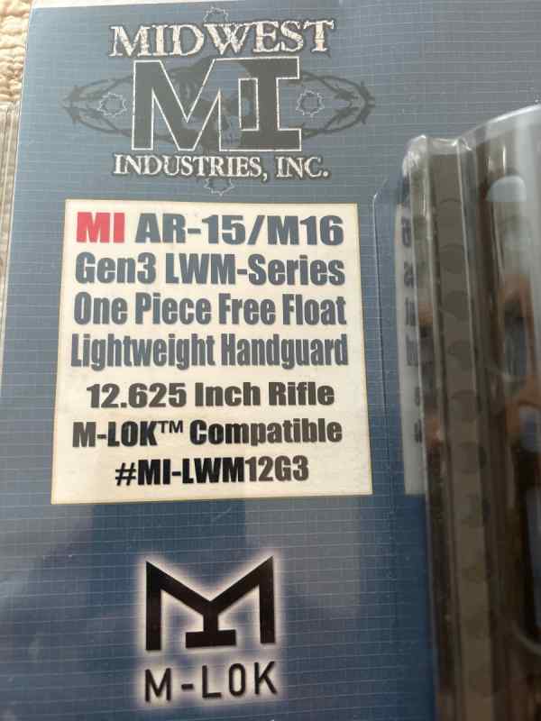 MIDWEST AR15 GEN 3 Handguard NEW 12.625” 