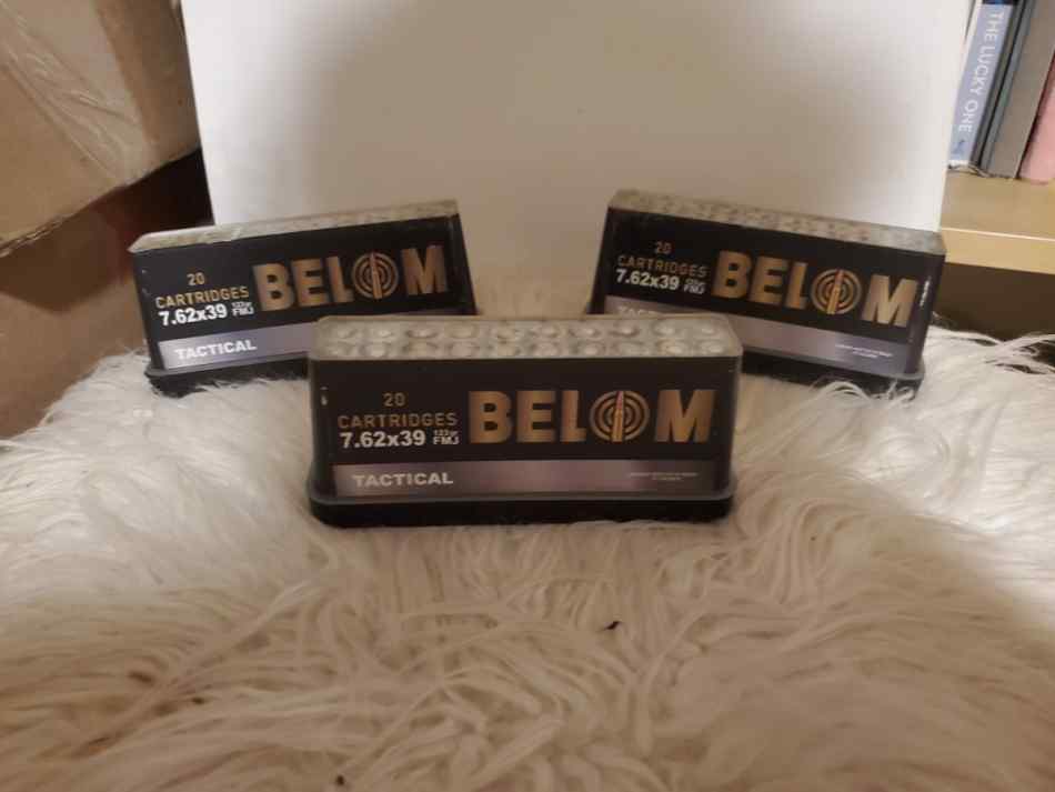 3 boxes of Belom 7.62x39 (60 rounds)