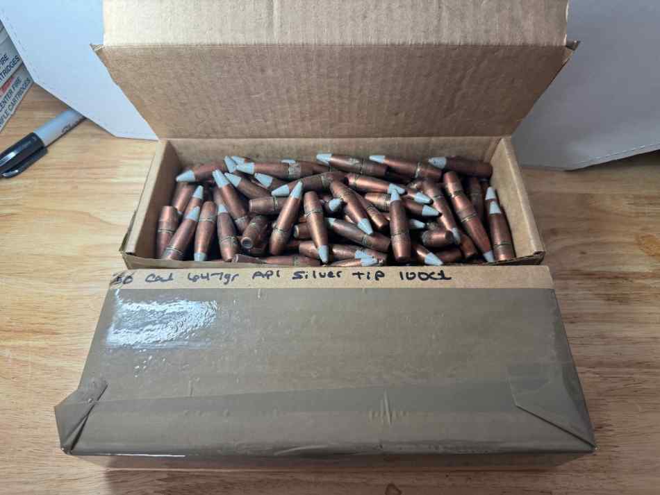 50BMG 647gn silver tip projectiles 200