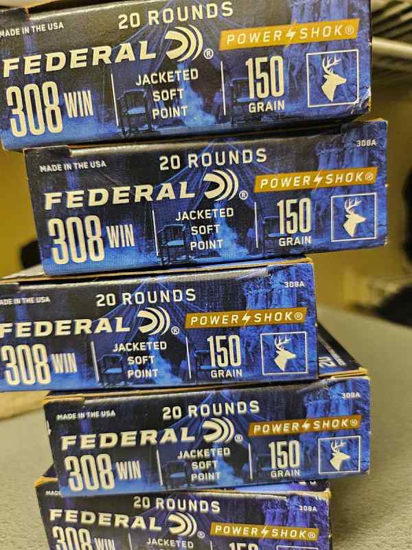 Federal premium 308 win power shock150gr.100 Round