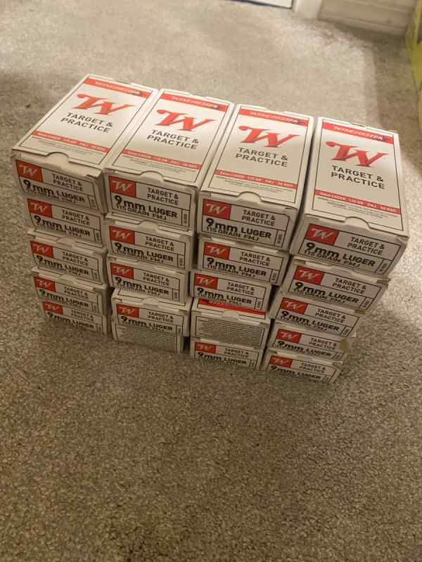 Winchester 9mm Luger 115gr FMJ Ammo 1000 rounds