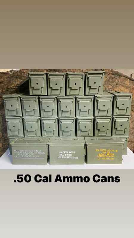 U.S. Military .30 &amp; .50 Cal Steel Ammo Cans