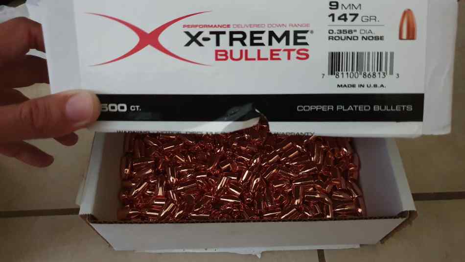 250 Bullets 9mm 9 mm 147 grs RN Xtreme Bullet