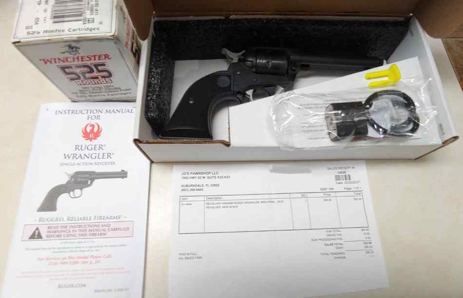 Ruger Wrangler 22LR SA 4 5/8&quot; Revolver Black 02002