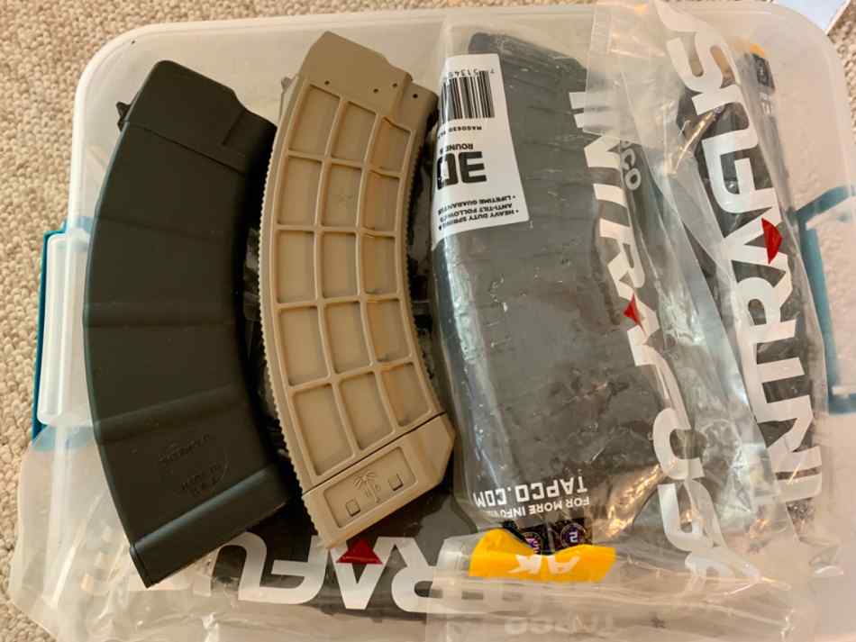 AK 47 magazines and Magpul Zhukov stock