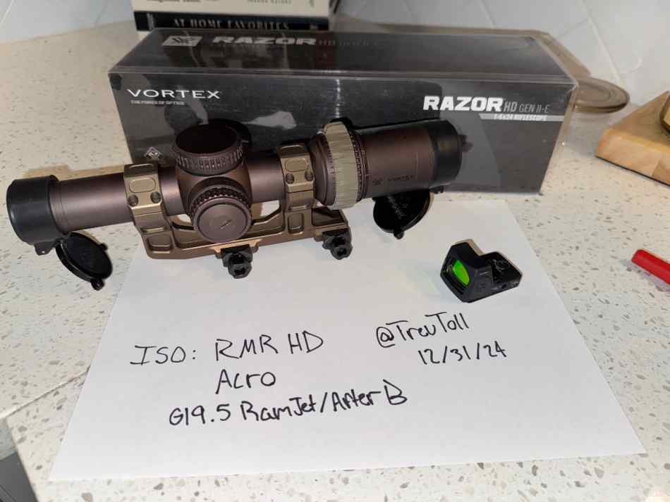 Vortex razor, trijicon rmr, aimpoint acro, ect