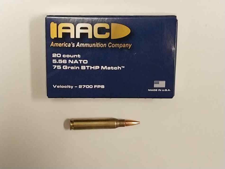 AAC 5.56 NATO 75gr. HORNADY BTHP - NEW