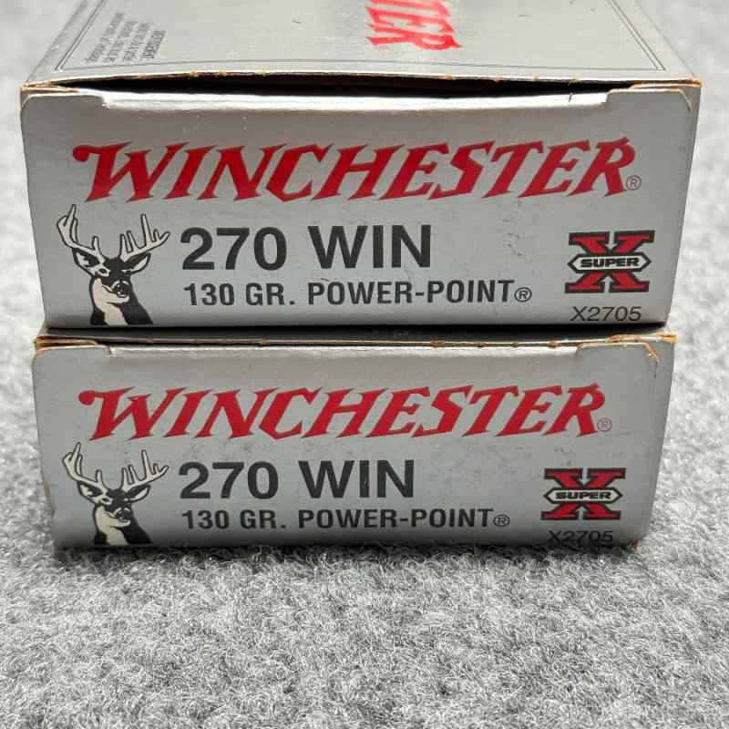 2 Boxes Winchester 270 WIN 130gr Power Point 