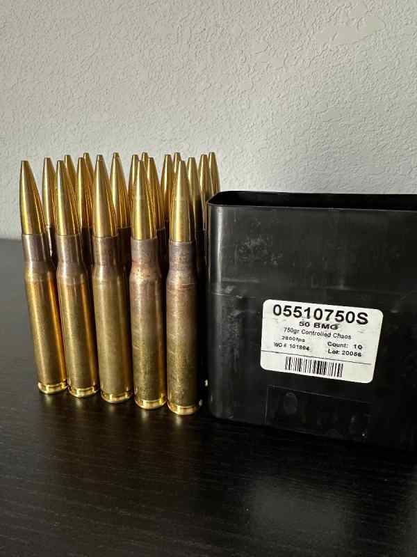 Very rare 50bmg brass Controlled chaos AMMUNITION!