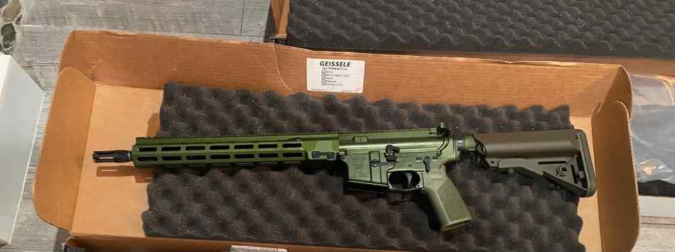 Geissele Super Duty 14.5” pinned OD Green 5.56x4