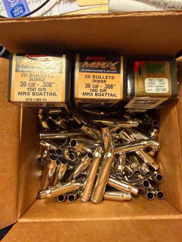 300 WIN MAG RP Nickel Brass Barnes &amp; Nosler Bullet