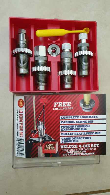 Lee Deluxe 4 die set 10mm 40 SW tools reloading