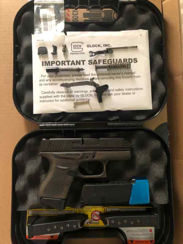 Glock 43 Bronze OD Green W New Slide + OEM Parts