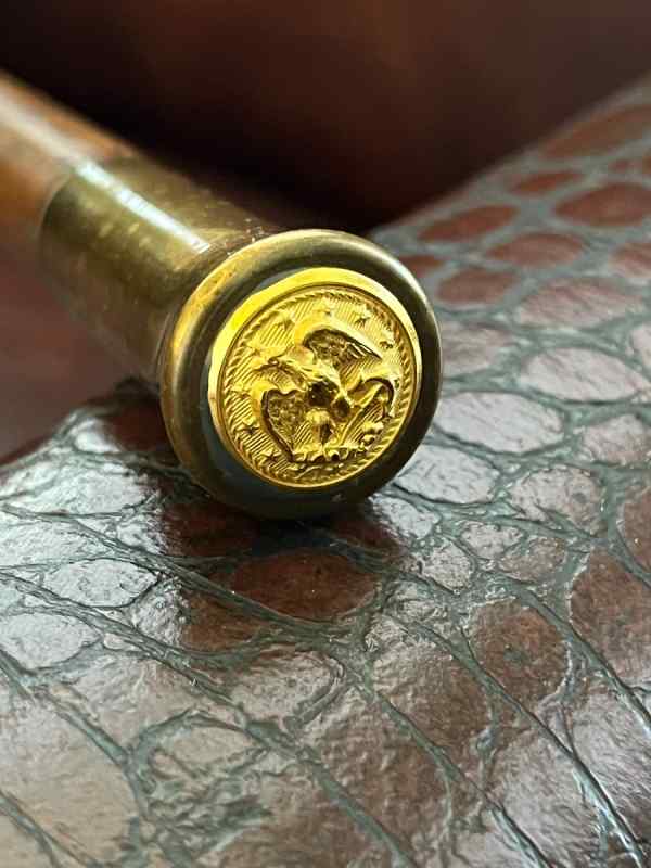 Army Officers Swagger Stick with gold button cap