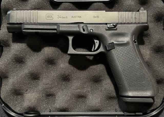 GLOCK 34 MOS Gen 5 9mm, 3 Mags, MOS, AmeriGlo NS