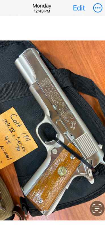 Colt 1911 govt. series 70 mkiv.45 nickel