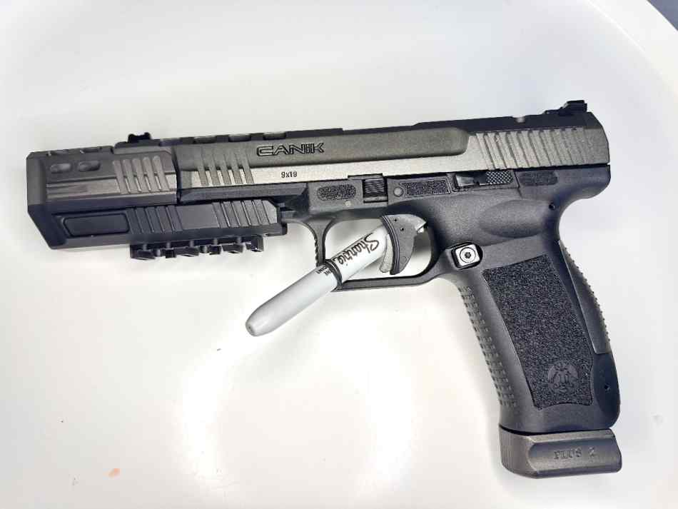 Canik TP9SFX 9mm with 45 Blast compensator