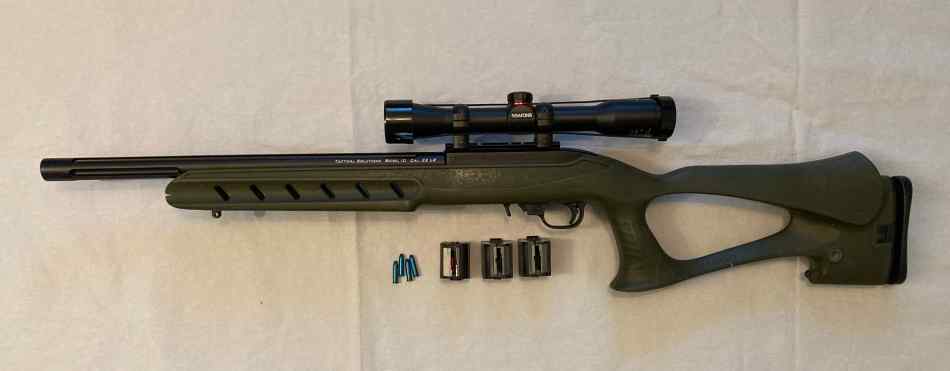 Ruger 10-22LR Rifle with scope and accessories