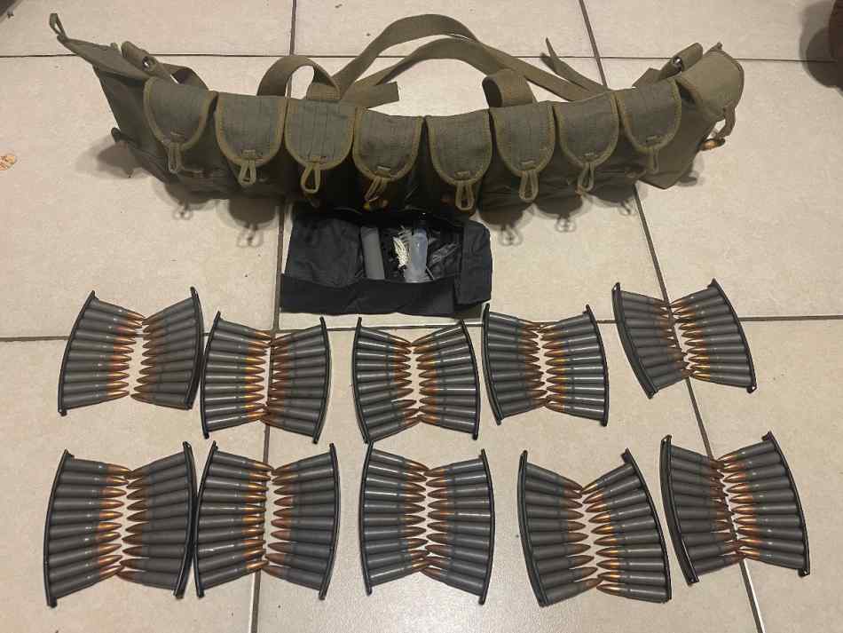 200 TulAmmo 7.62x39 rounds of ammo in bandolier