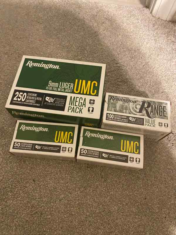 Remington UMC 9mm Ammo 115 gr. 450 rounds total