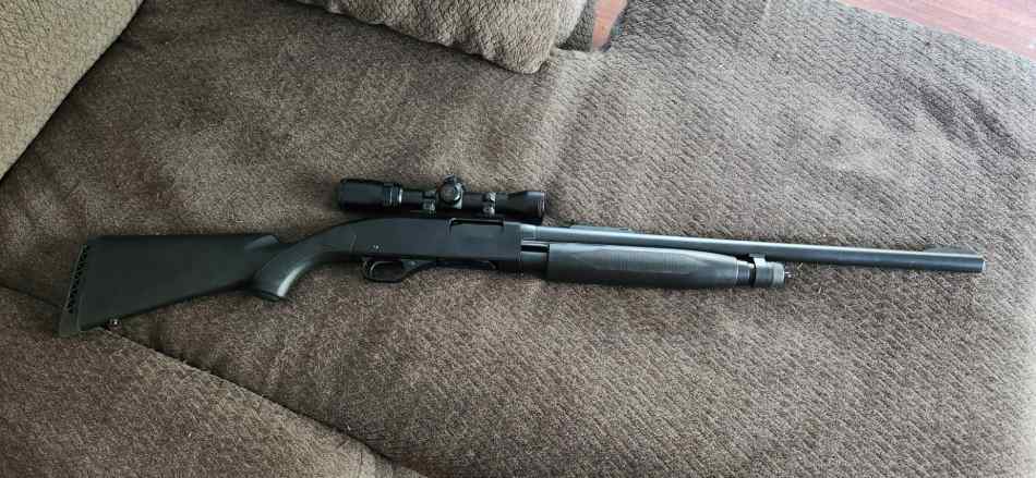 Winchester 1300 12ga rifled barrel with scope $300