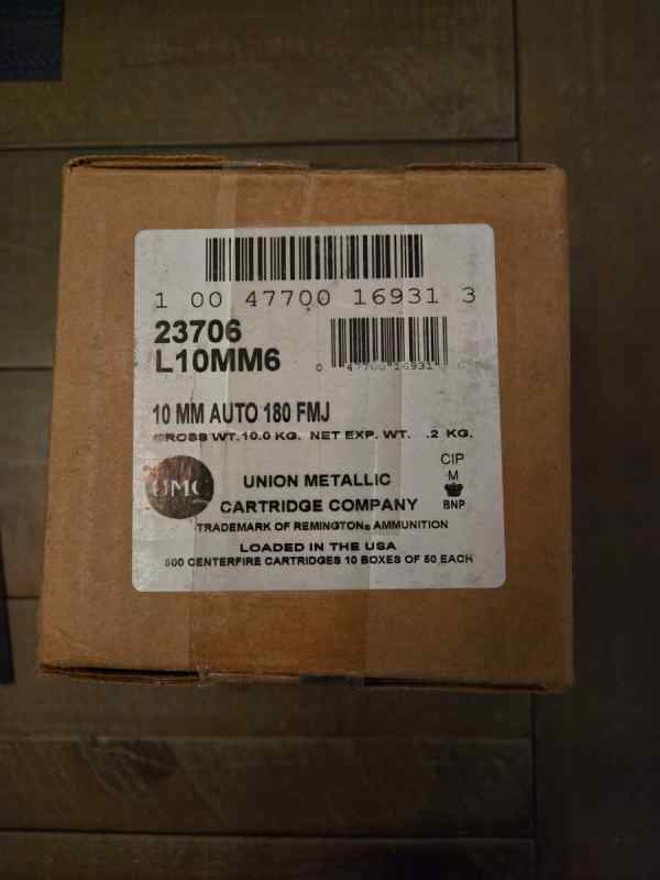 Remington UMC 10mm Auto Ammo 180 Grain Full Metal 