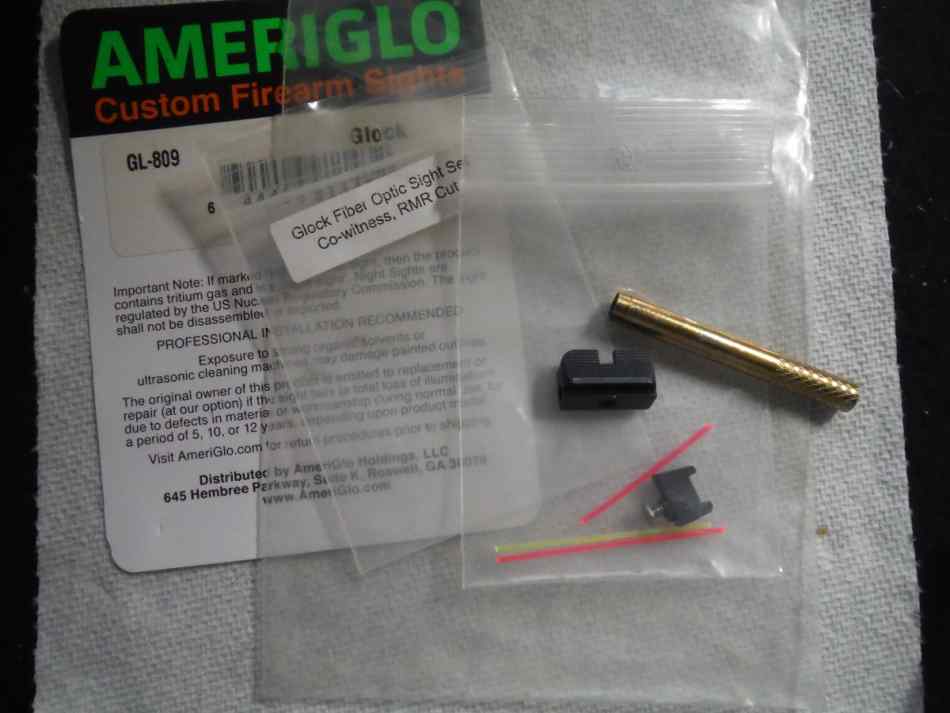 Glock Ameriglo sights high for suppressor/ co wit