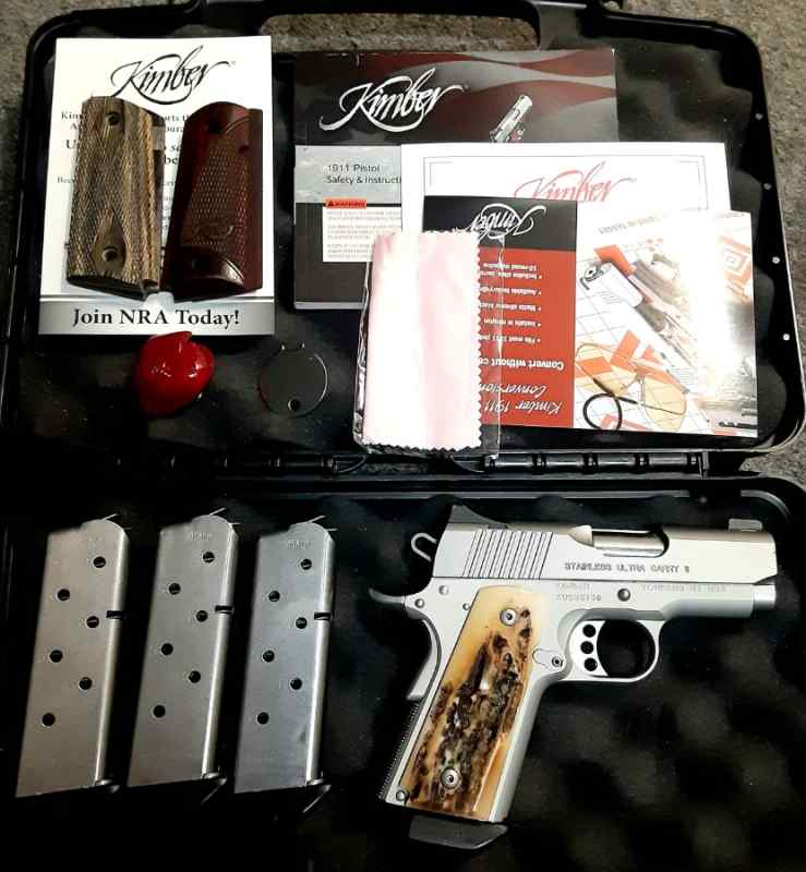 Kimber ultra carry 2, stainless, .45 acp, as new, 