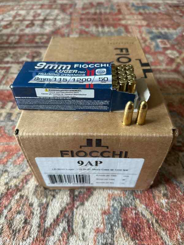 Fiocchi 115 grain 9mm 1,000 rounds