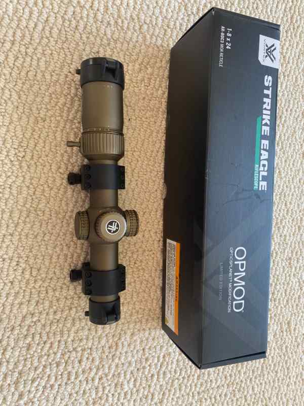 Vortex OPMOD Strike Eagle Rifle Scope, 1-8x24mm