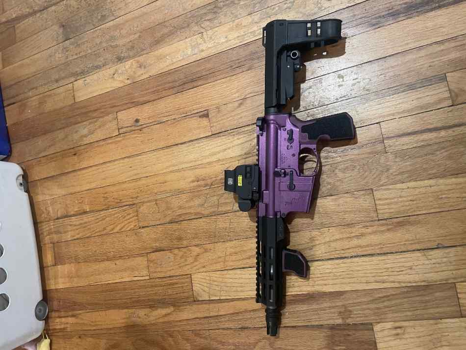 Purple AR Pistol 7” 300BLK by LV Stipple