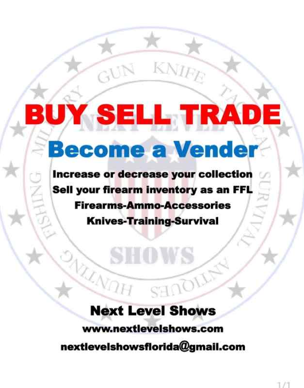 Gun show venders wanted