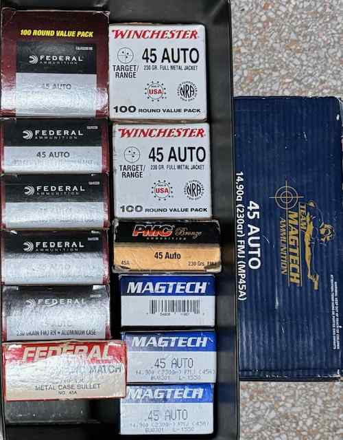 FOR SALE: 45 acp Ammunition Variety - 1,000 rounds