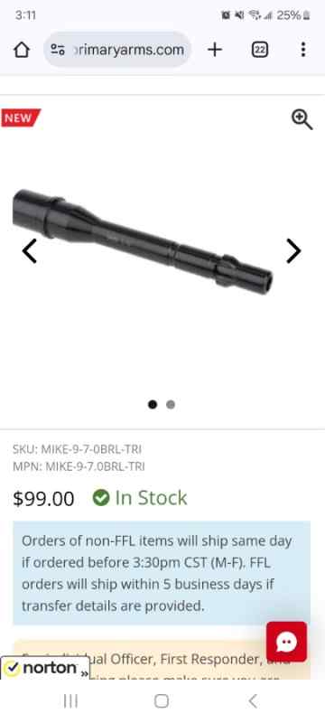 9mm ar barrel