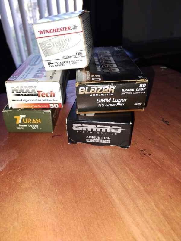 9mm 115 gr. Various manufacturers. 