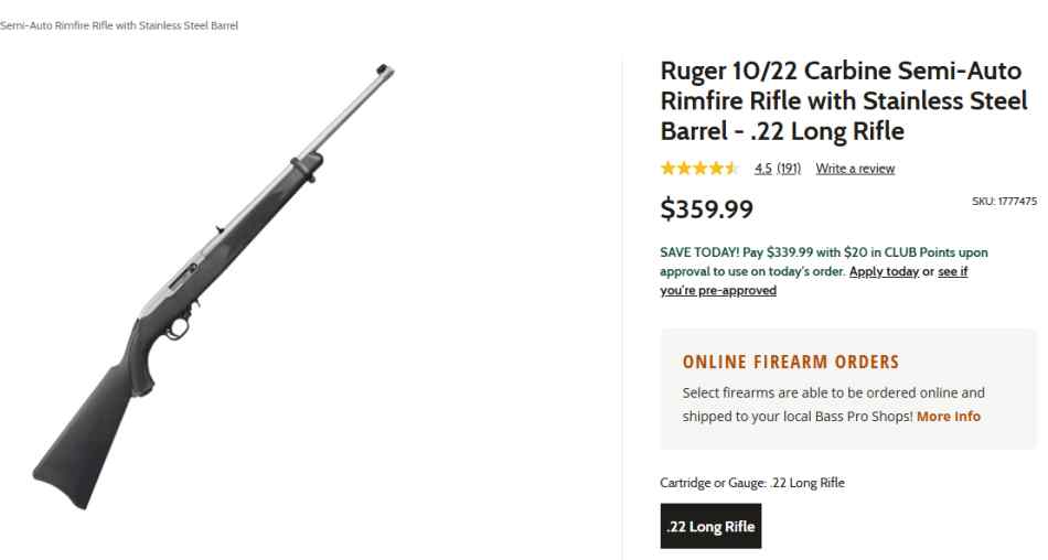 Brand New Ruger 10-22 Carbine Package 