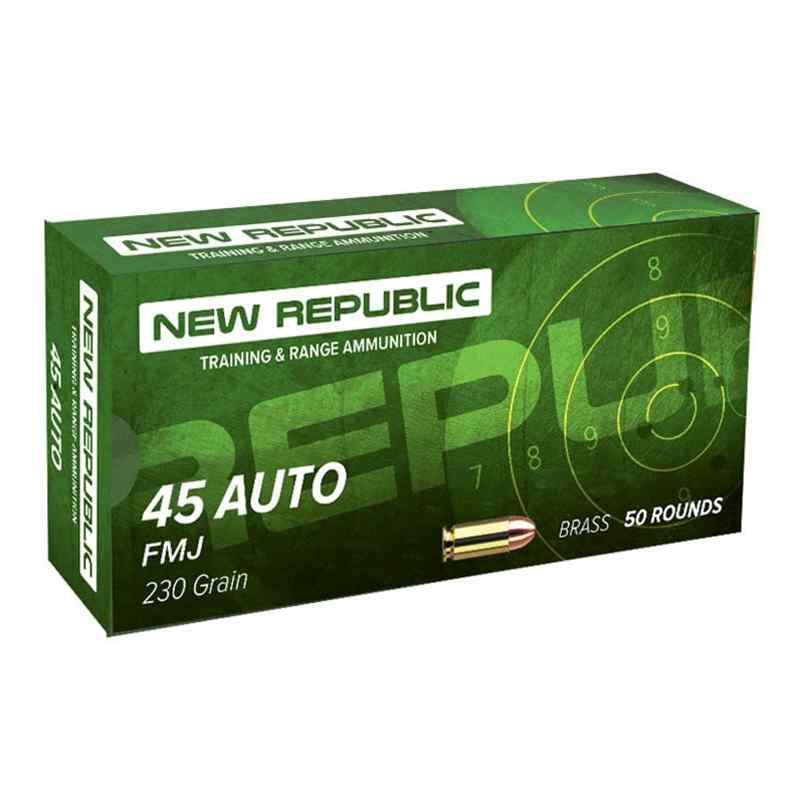 45 ACP AMMO - NEW REPUBLIC 230GR FMJ