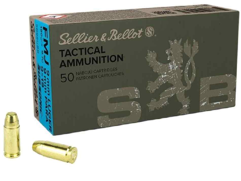 9mm Ammo S&amp;B Tactical FMJ 150gr (Subsonic) 1000rds