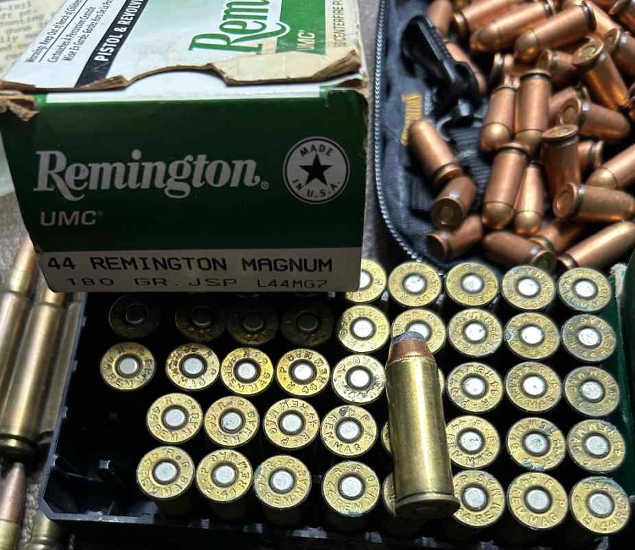  7.55x55 Swiss and 44 magnum ammo