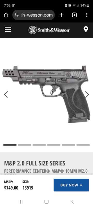 S&amp;W M&amp;P Performance Center 10mm